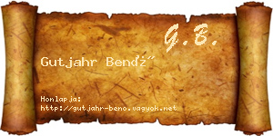 Gutjahr Benő névjegykártya